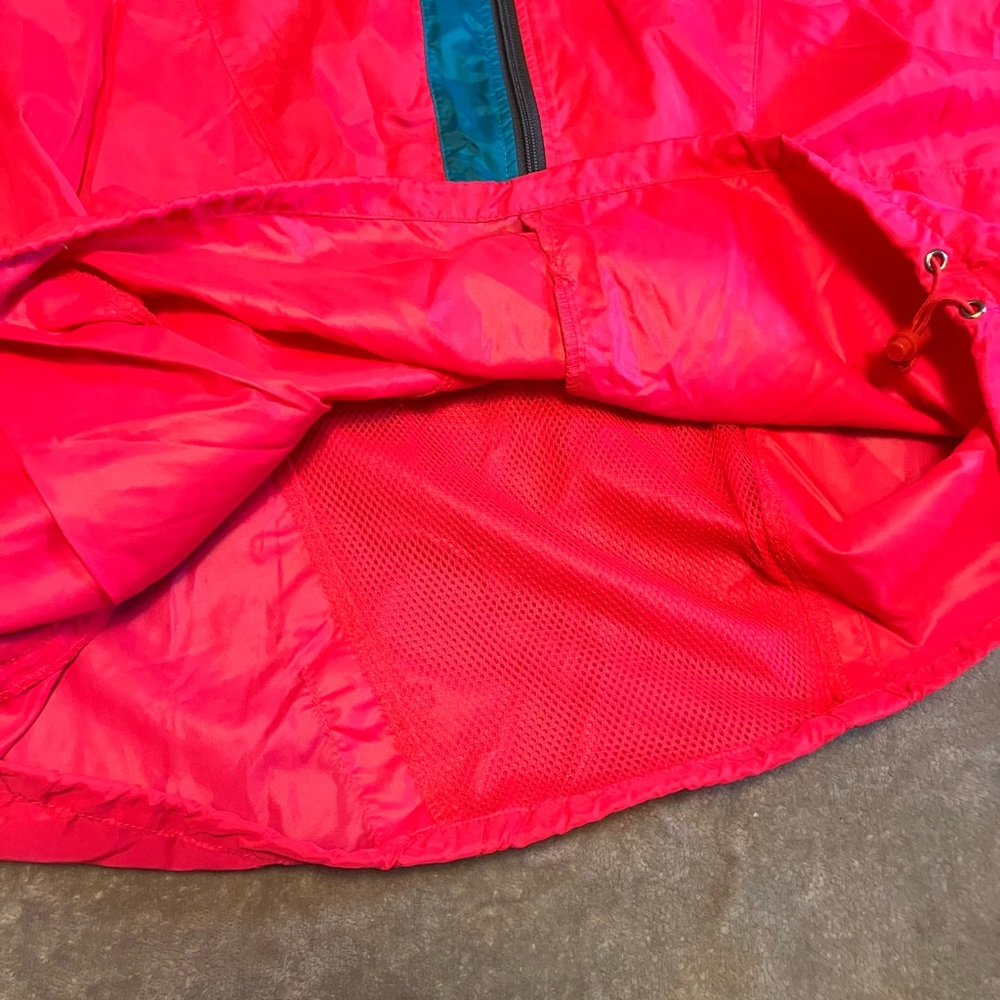 VNTG Nike Anorak Windbreaker Neon Pink Jacket Blue Swoosh Colorblock 90S XL READ - Picture 7 of 12